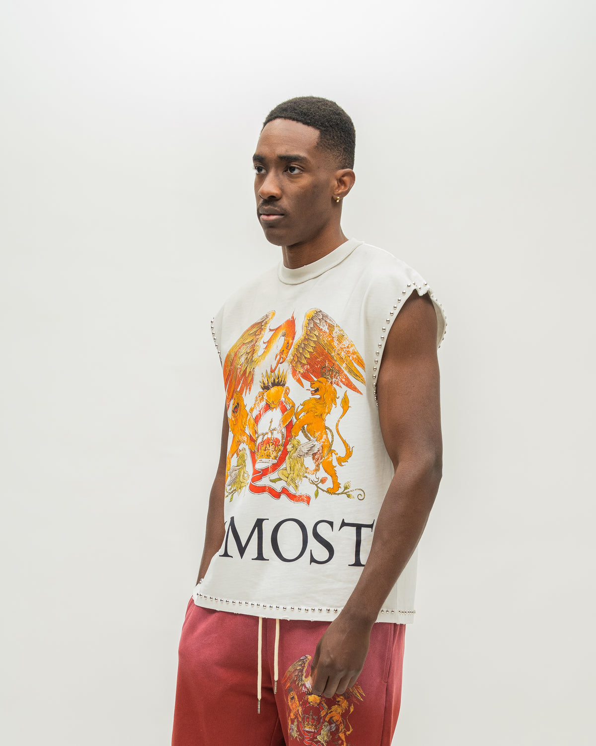 ALMOST SOMEDAY Crowned Cut-Off Tee in Cream