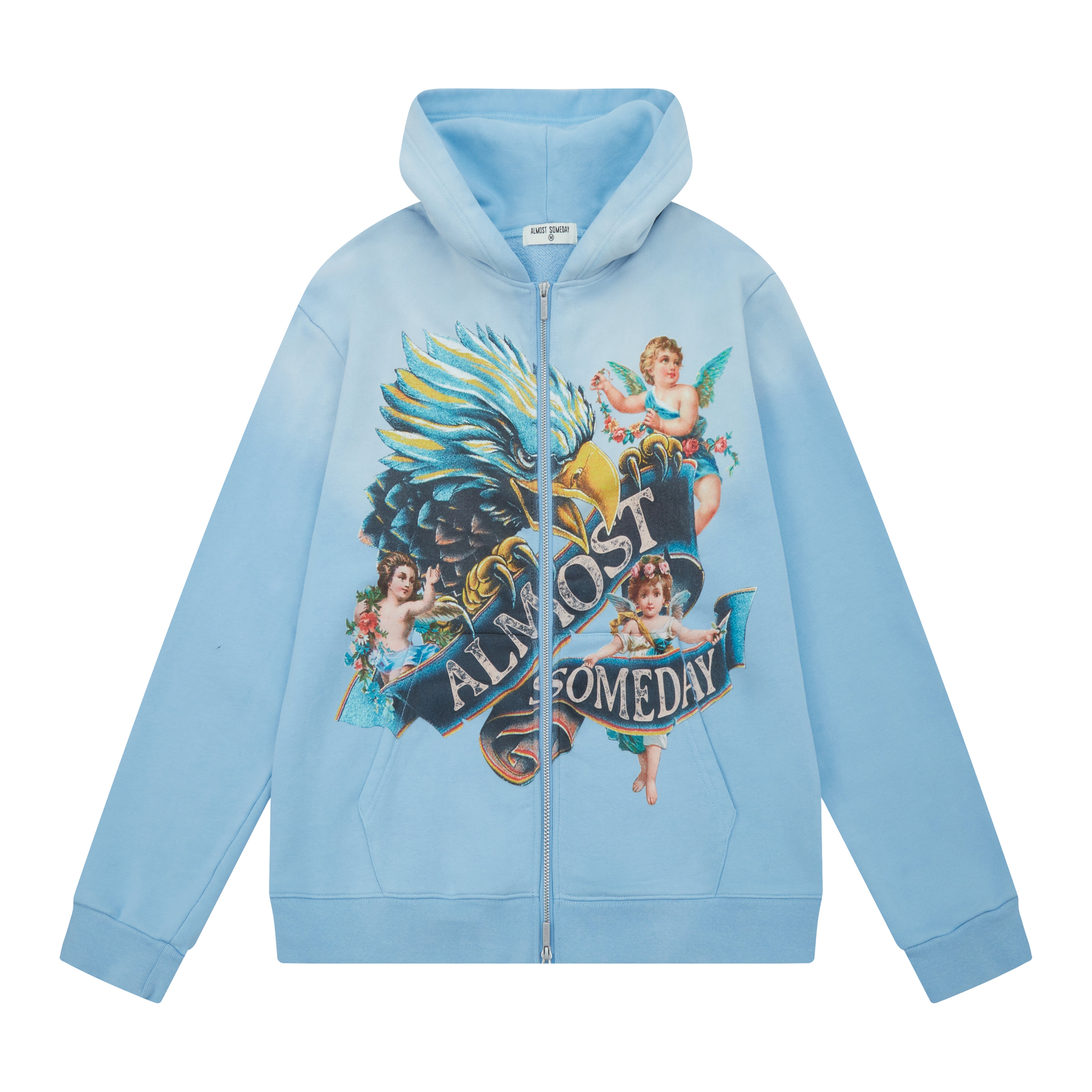 Banner Zip-Up Hoodie - Sun Fade Wash (Blue) – ALMOST SOMEDAY
