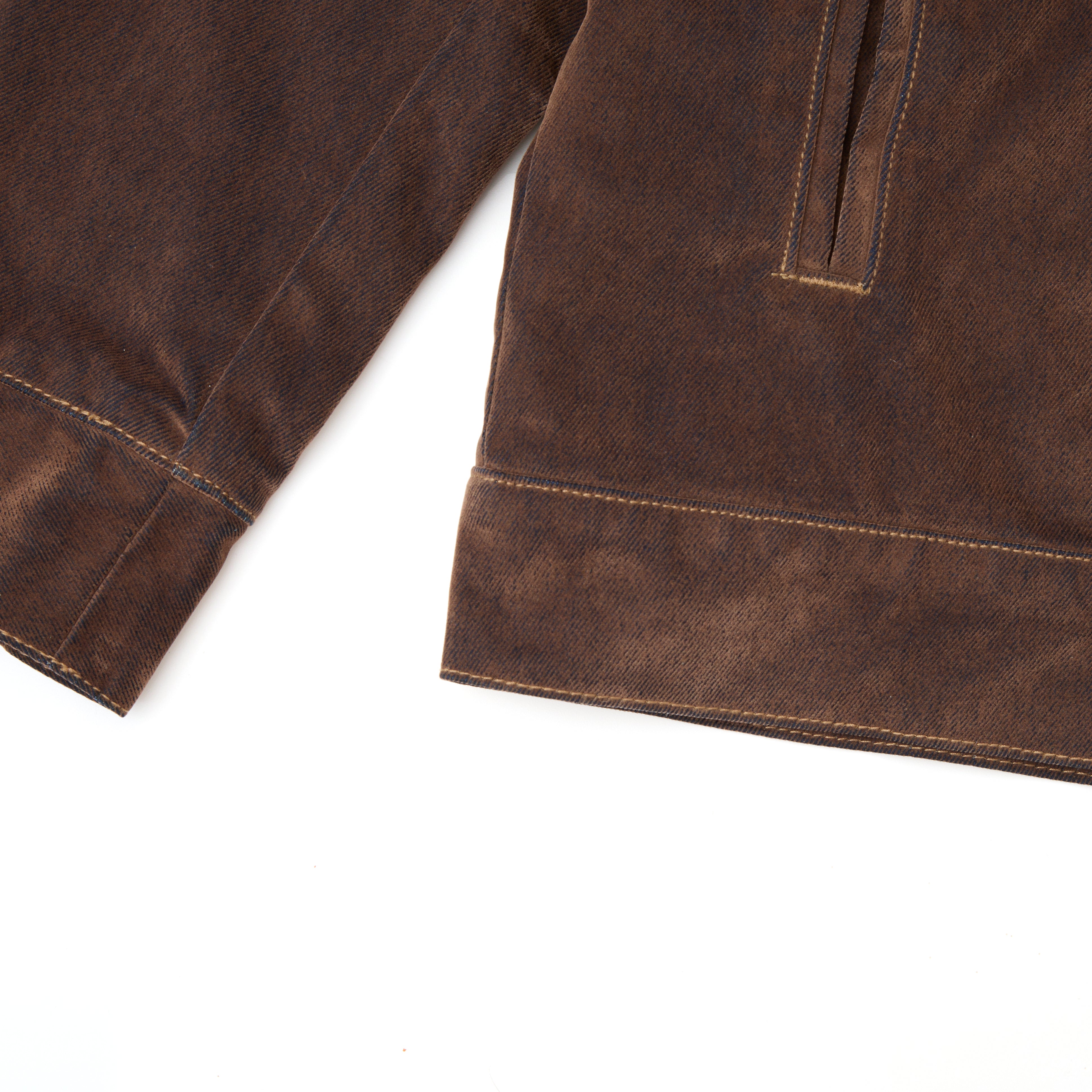 Brown leather jacket on a white background