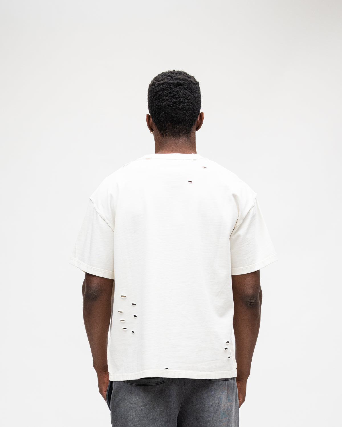 ALMOST SOMEDAY Motley Tee in Cream, back view