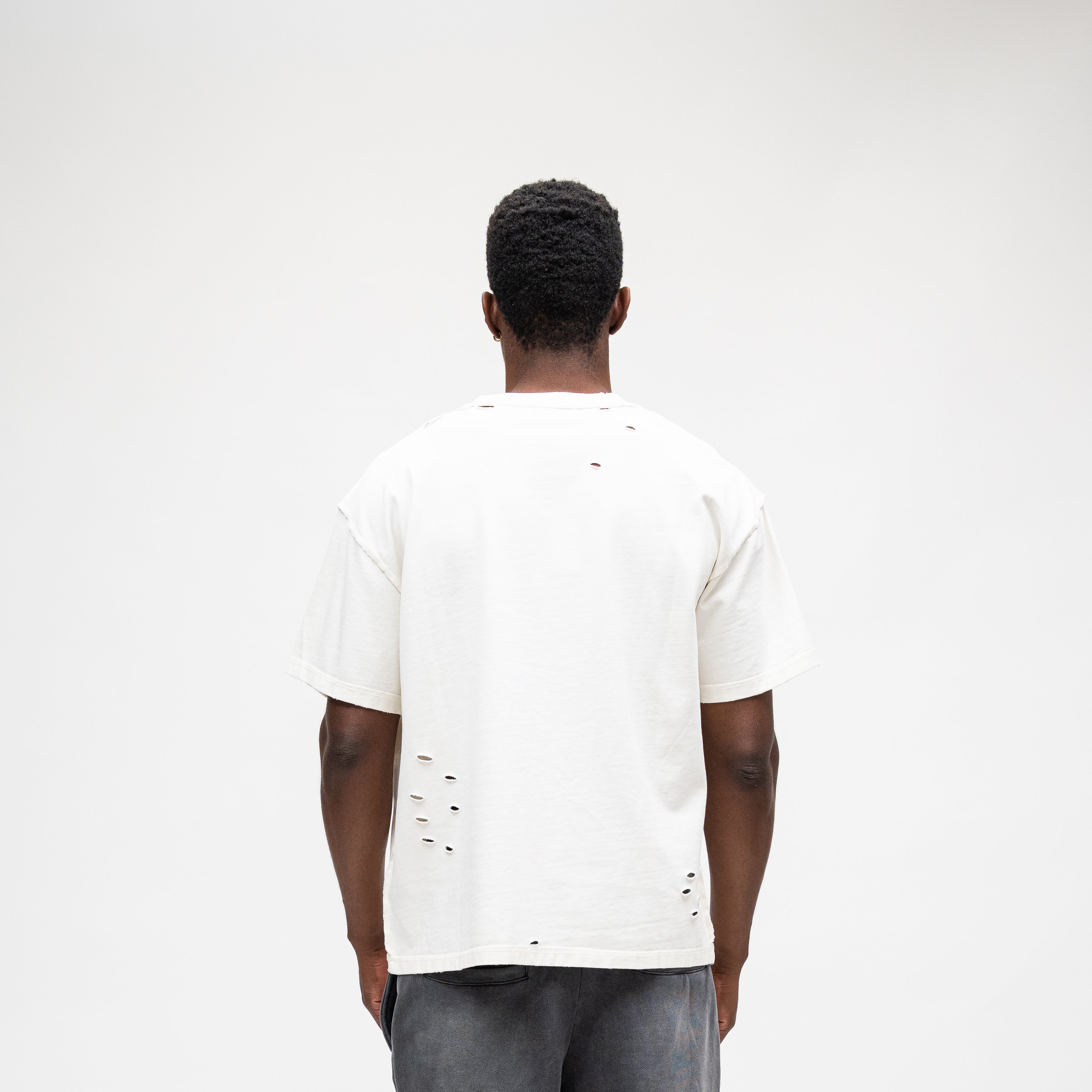 ALMOST SOMEDAY Motley Tee in Cream, back view