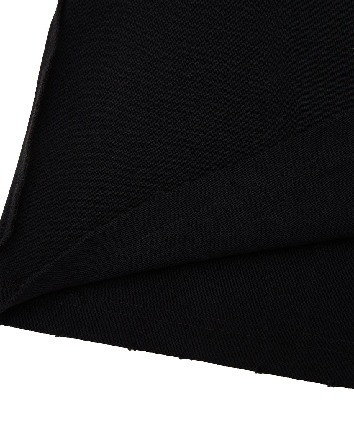 Close-up of a black fabric texture on a white background