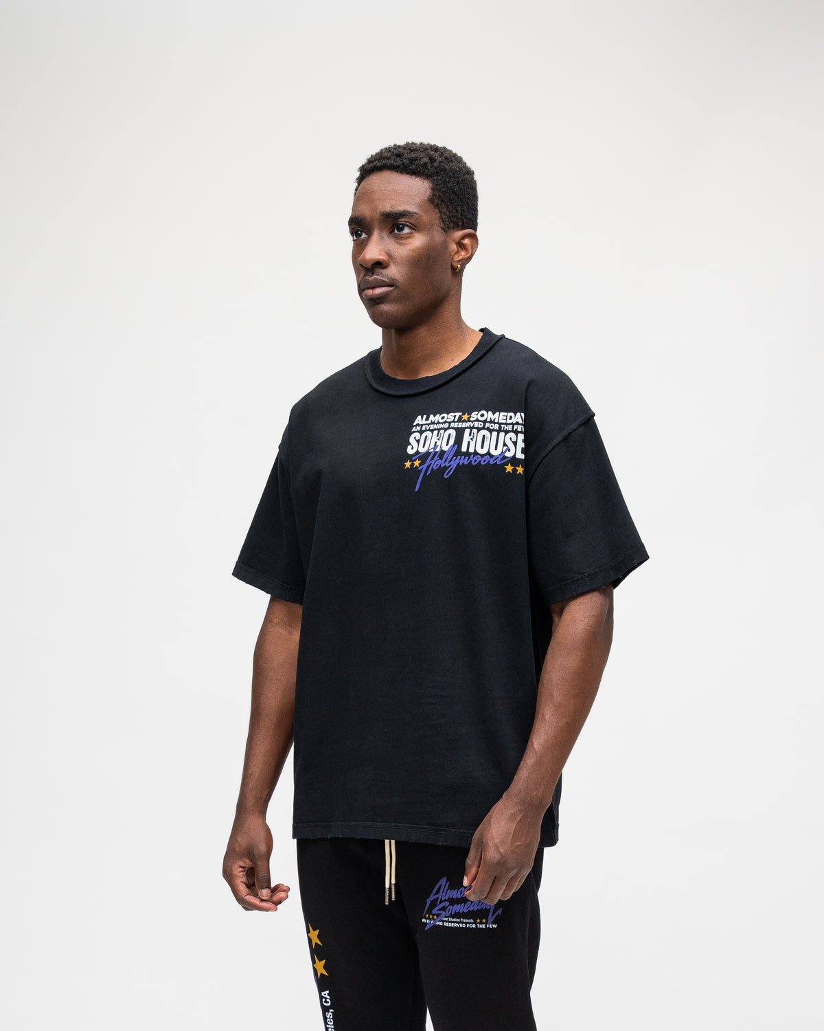 ALMOST SOMEDAY Soho Tee in Black, detail view