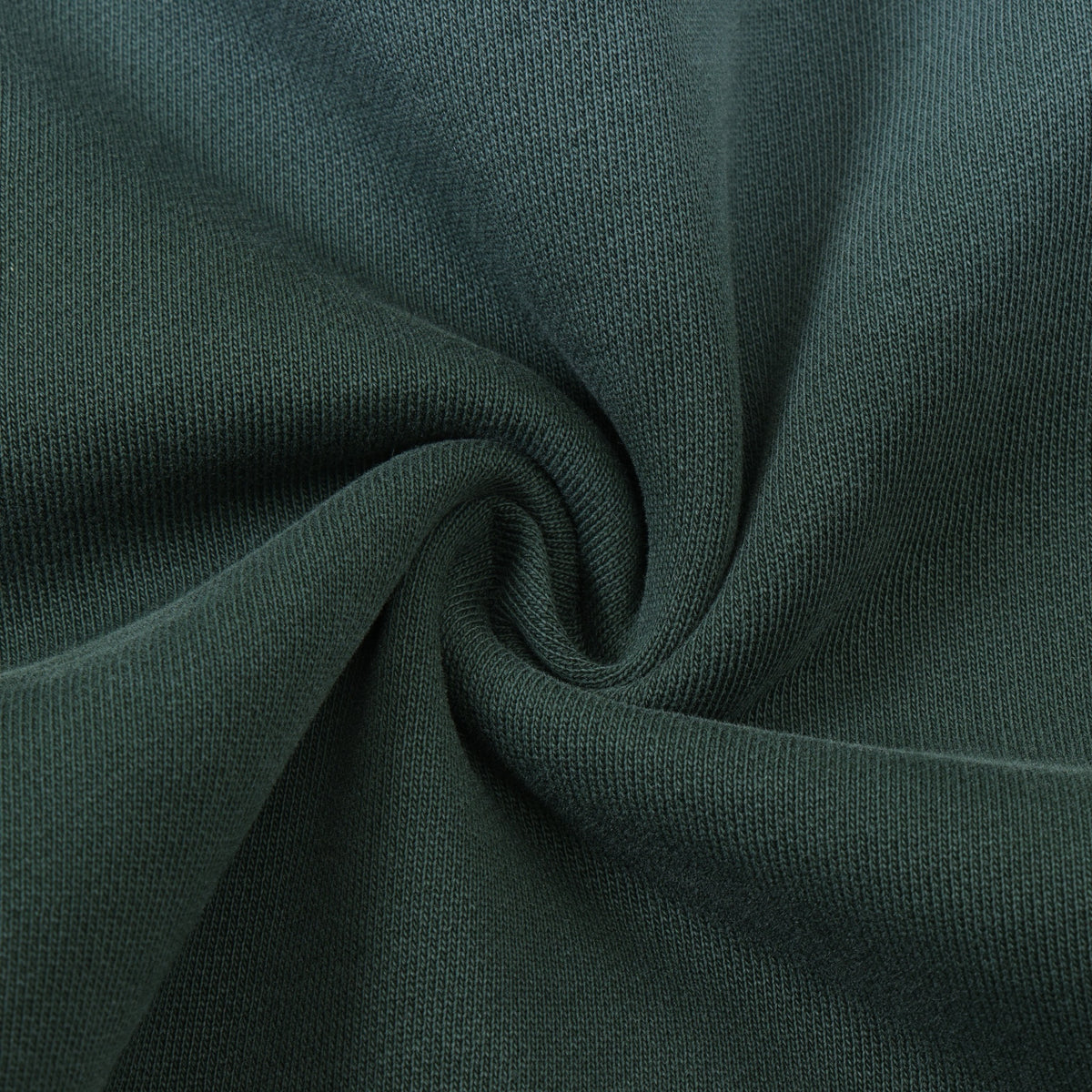 Enemies Zip Hoodie – Green – Close-up of green fabric gathered to show knit texture