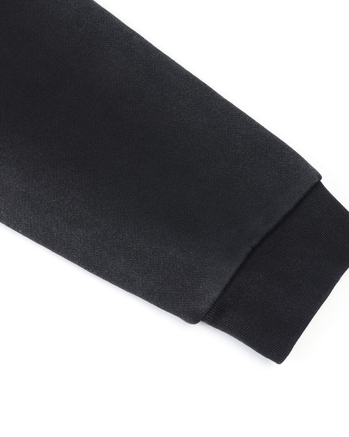 League Hoodie – Black – Close-up of sleeve and ribbed cuff
