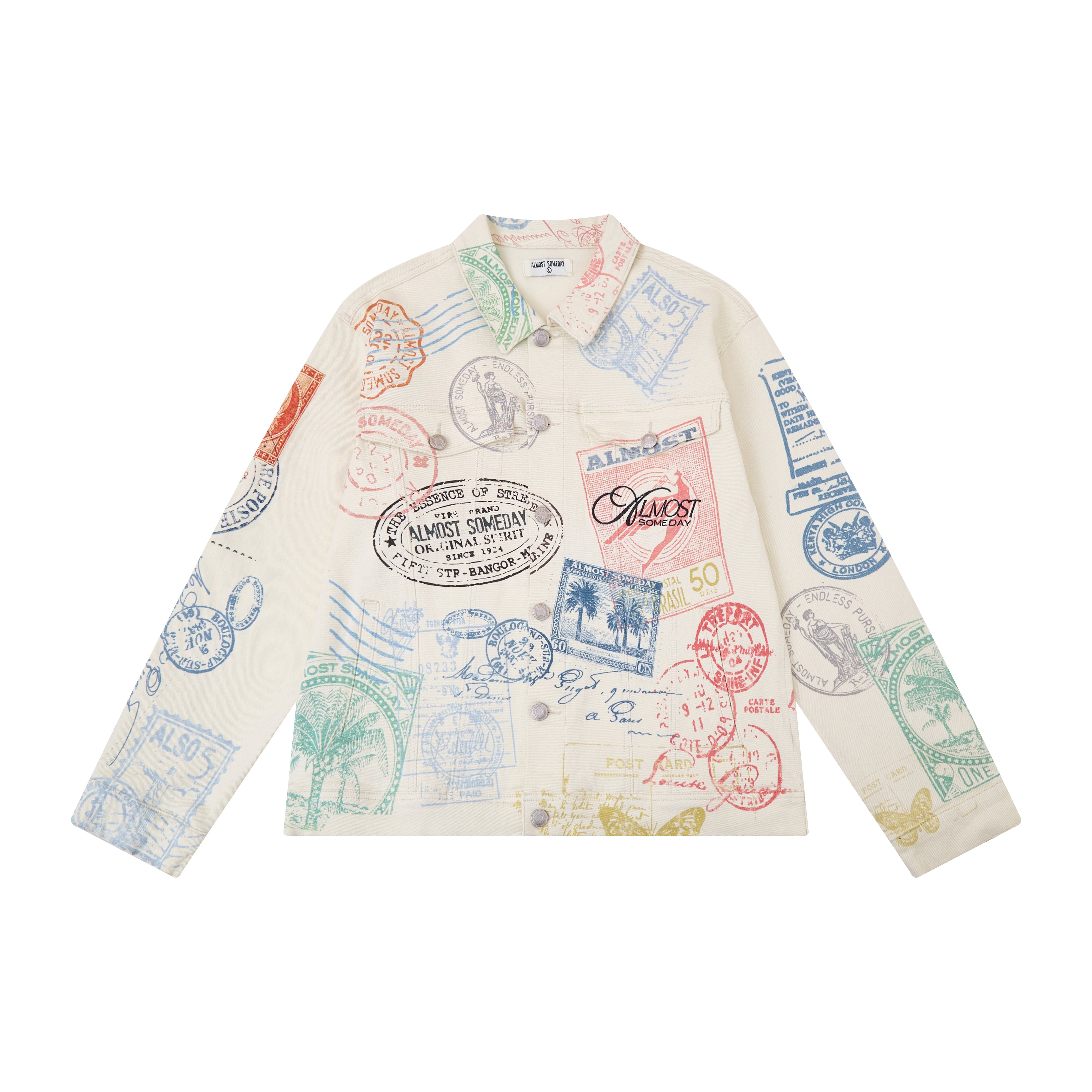 Postcard Denim Jacket - Cream – ALMOST SOMEDAY