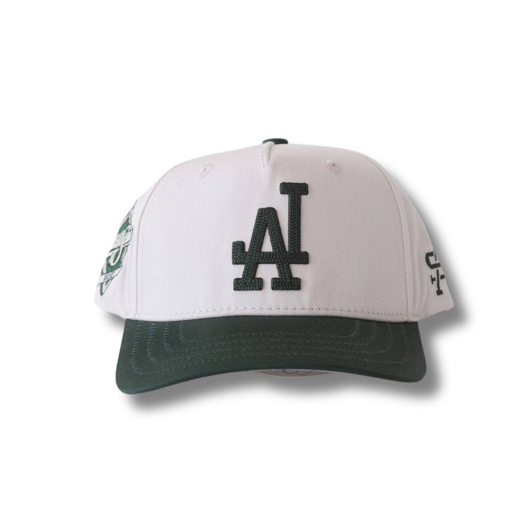 LA World Series Snapback (Cream/Forest Green)