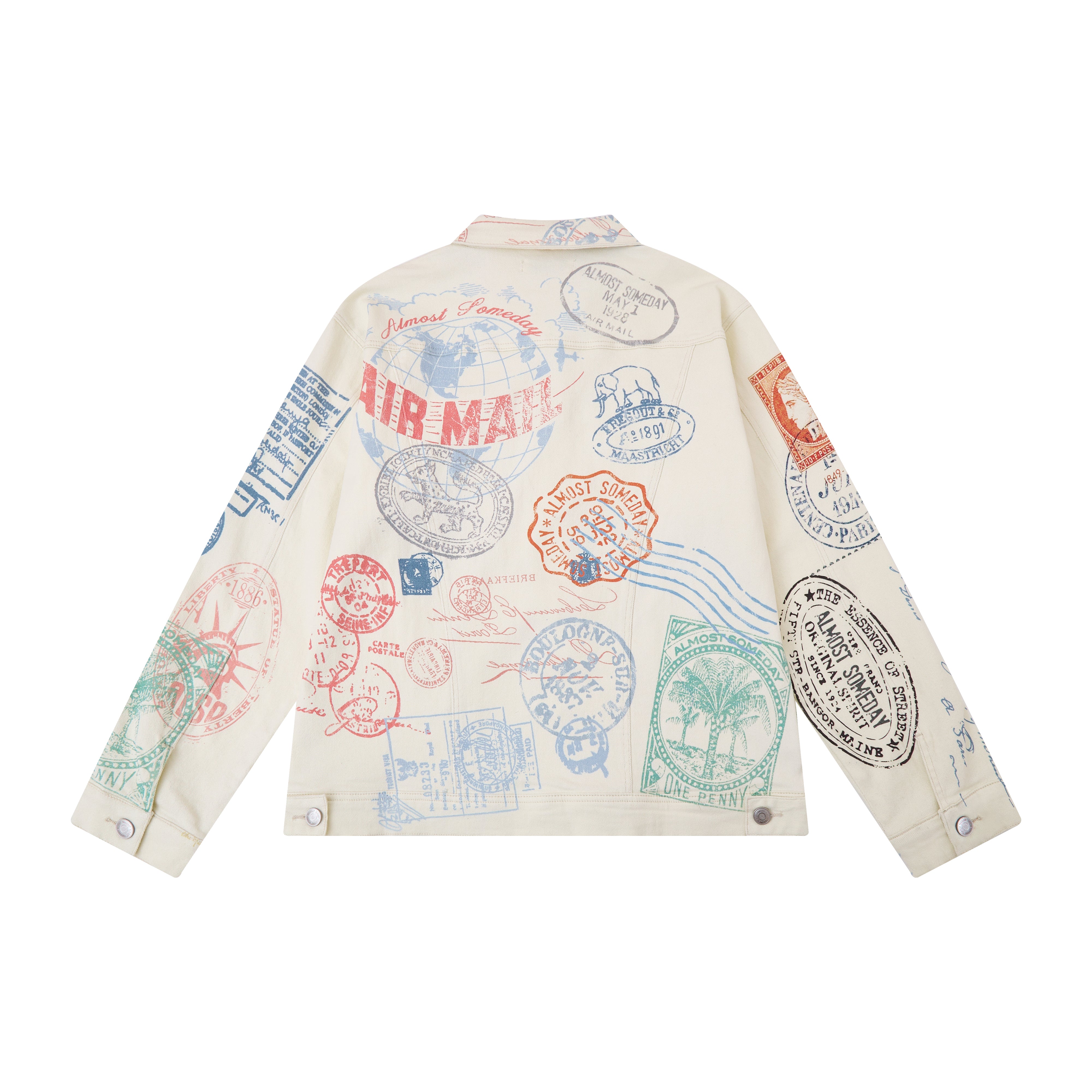 Postcard Denim Jacket - Cream – ALMOST SOMEDAY