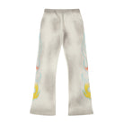 ALMOST SOMEDAY Outward Thermal Flares in Dirty Wash White, back view showing flame graphic running up both legs 
