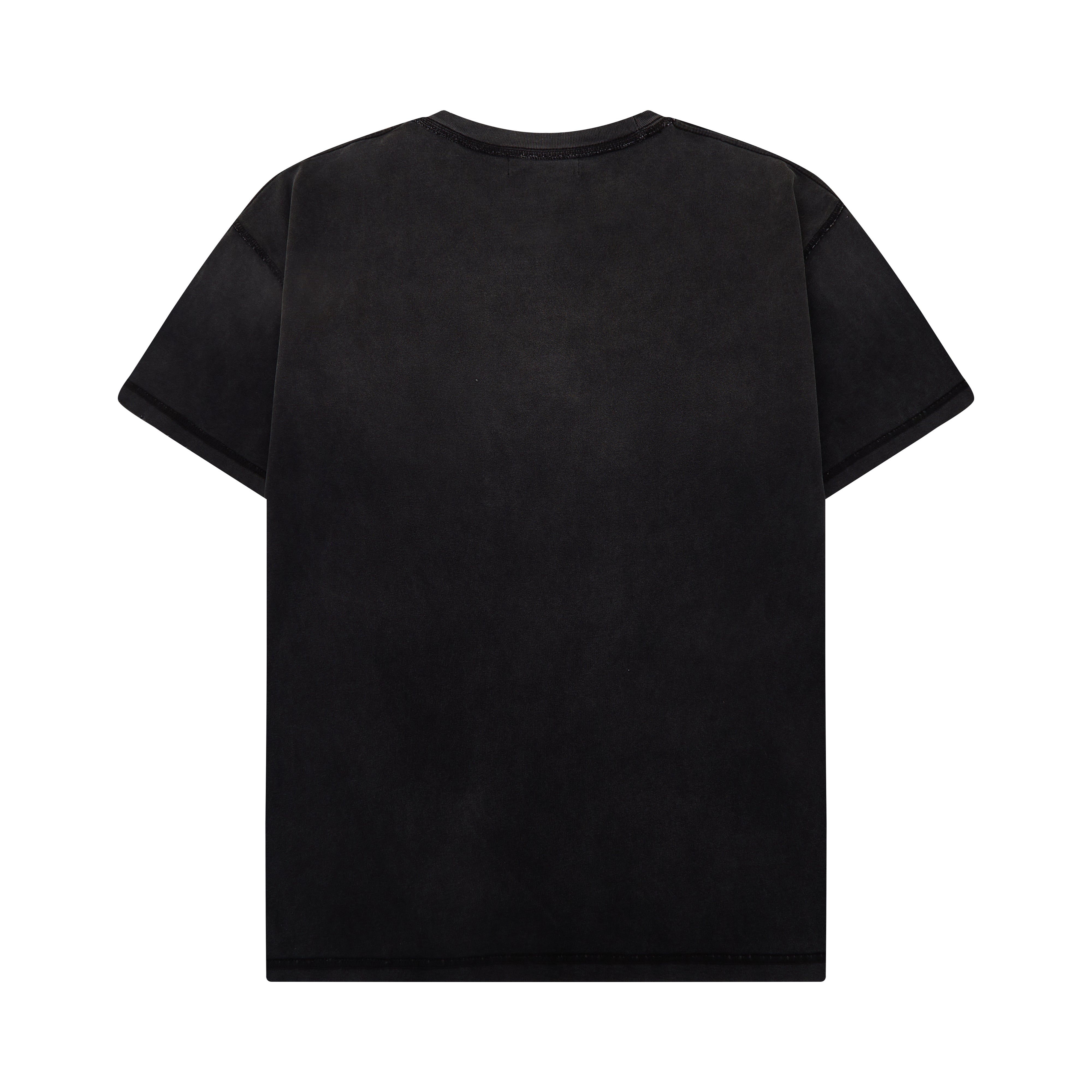 Black t-shirt on a white background