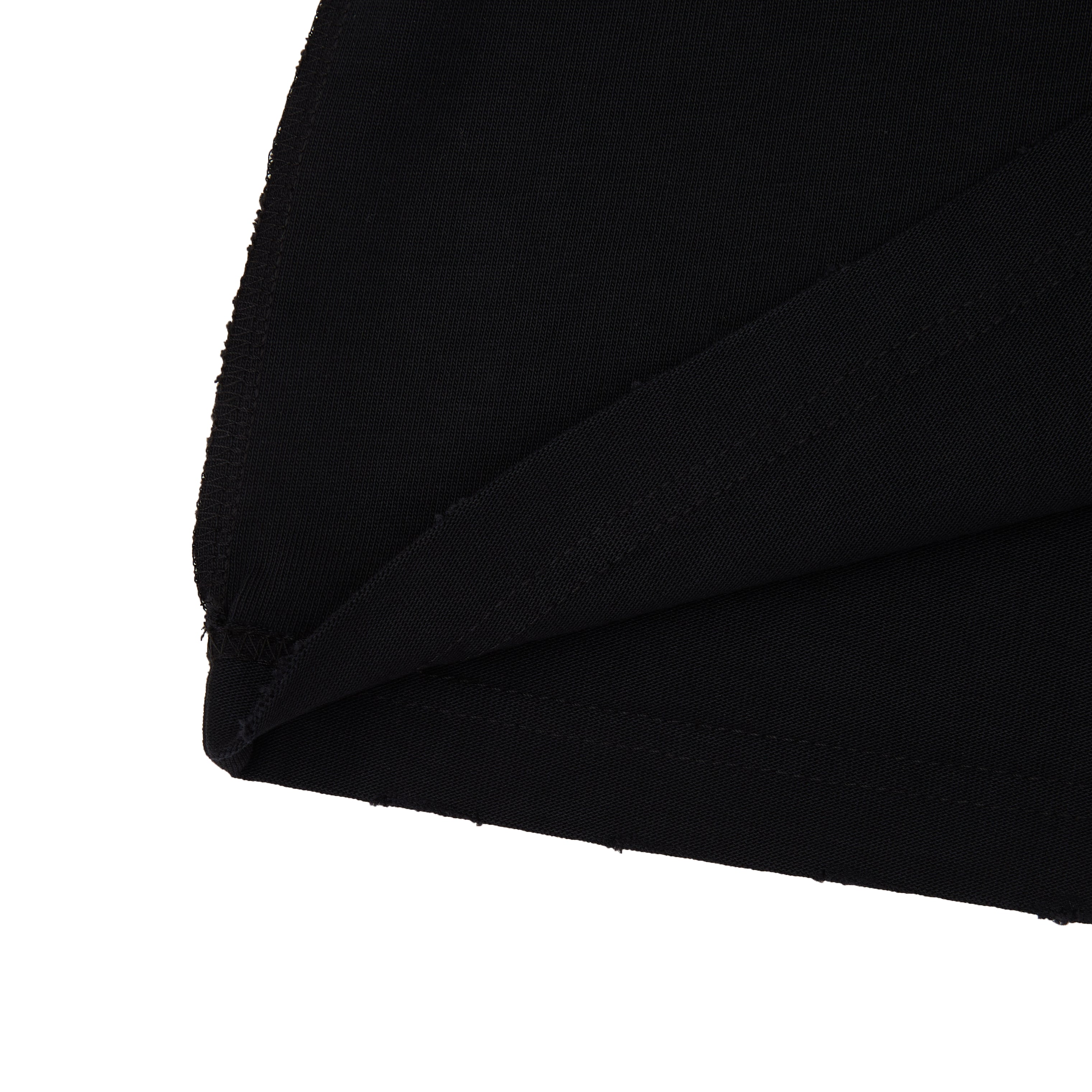 Close-up of black fabric on a white background