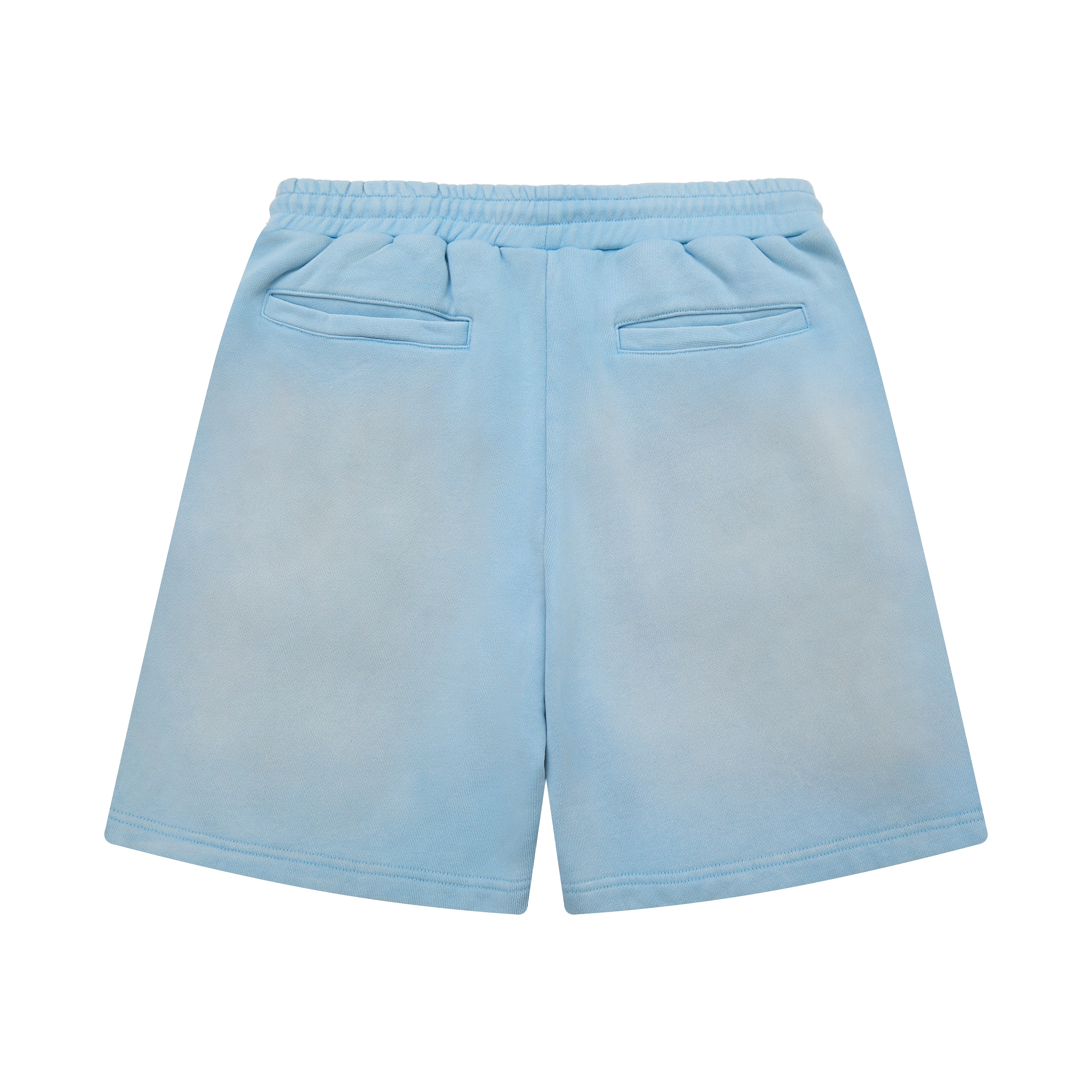 Light blue shorts on a white background