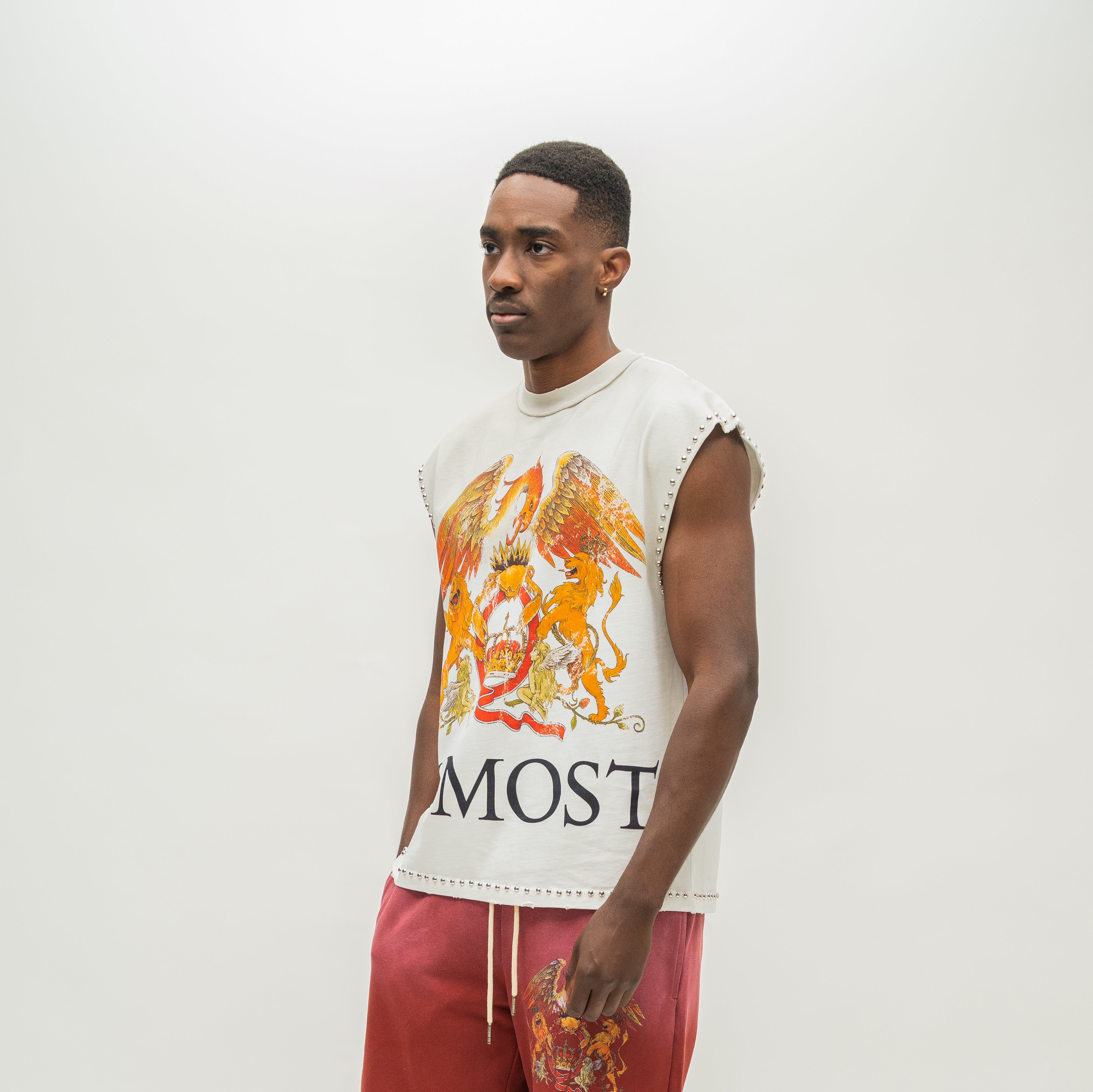 ALMOST SOMEDAY Crowned Cut-Off Tee in Cream