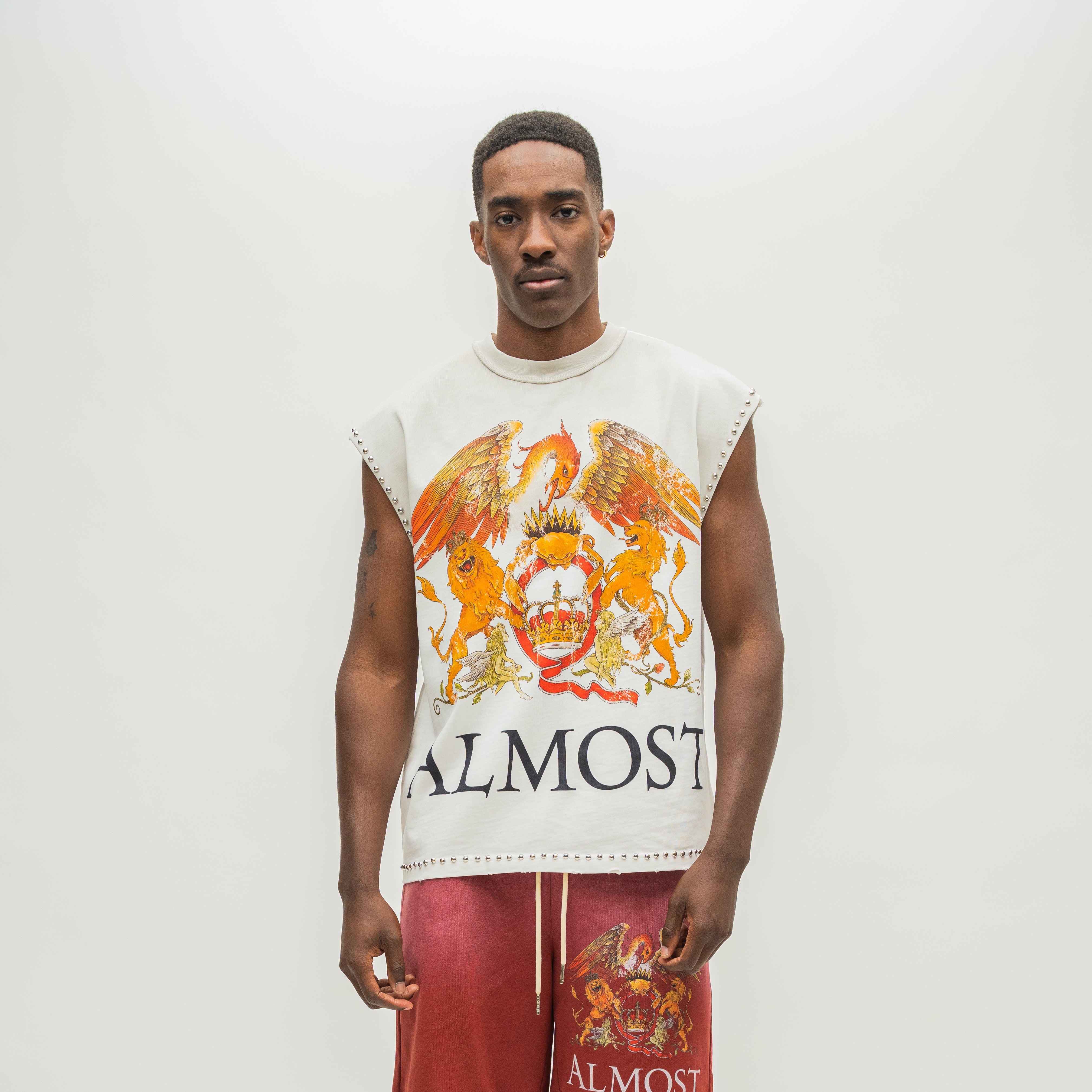 ALMOST SOMEDAY Crowned Cut-Off Tee in Cream