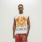 ALMOST SOMEDAY Crowned Cut-Off Tee in Cream