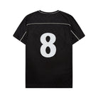 Black sports jersey with number 8 on a white background