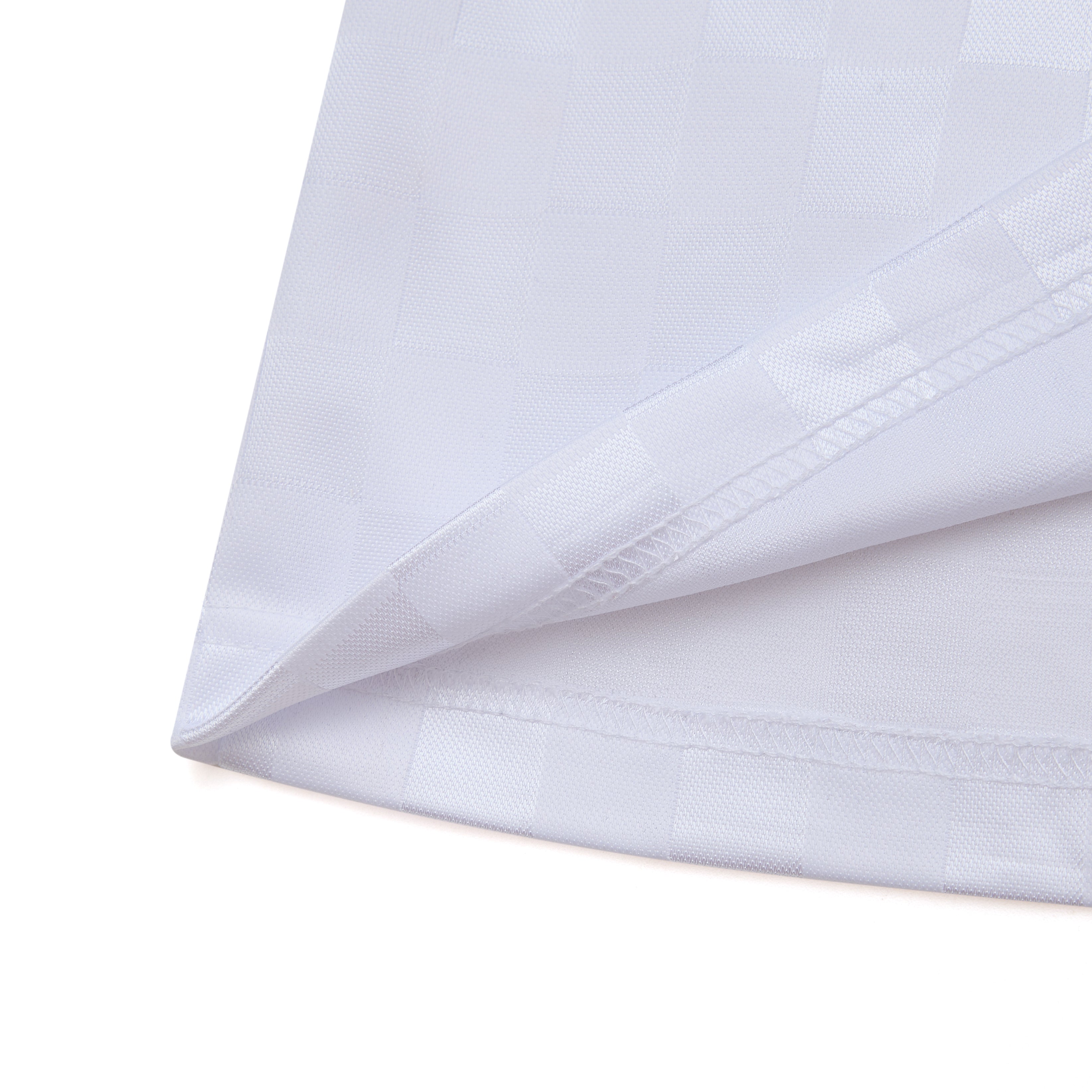 Close-up of a white soccer jersey with a collar on a white background