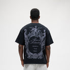 ALMOST SOMEDAY Flourish Tee in Black, back view