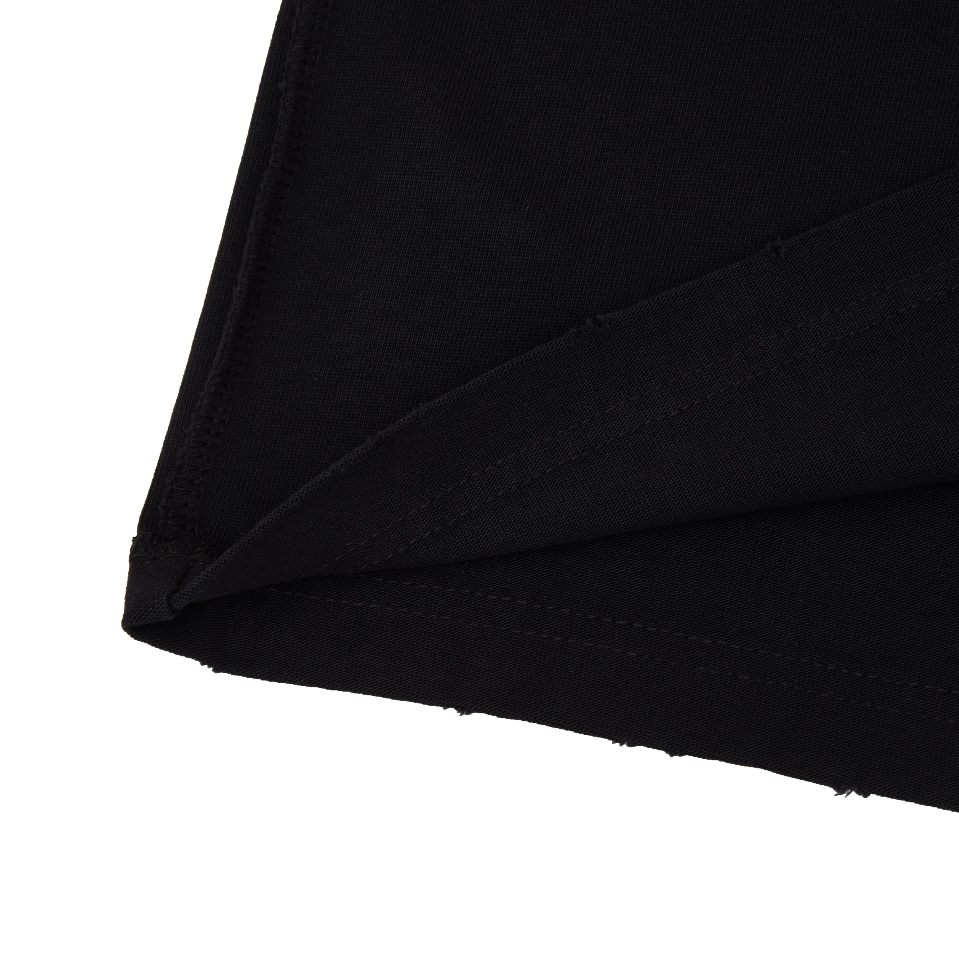 Close-up of black fabric with a white background