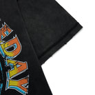 Black fabric with colorful 'ALMOST SOMEDAY' text design on a white background