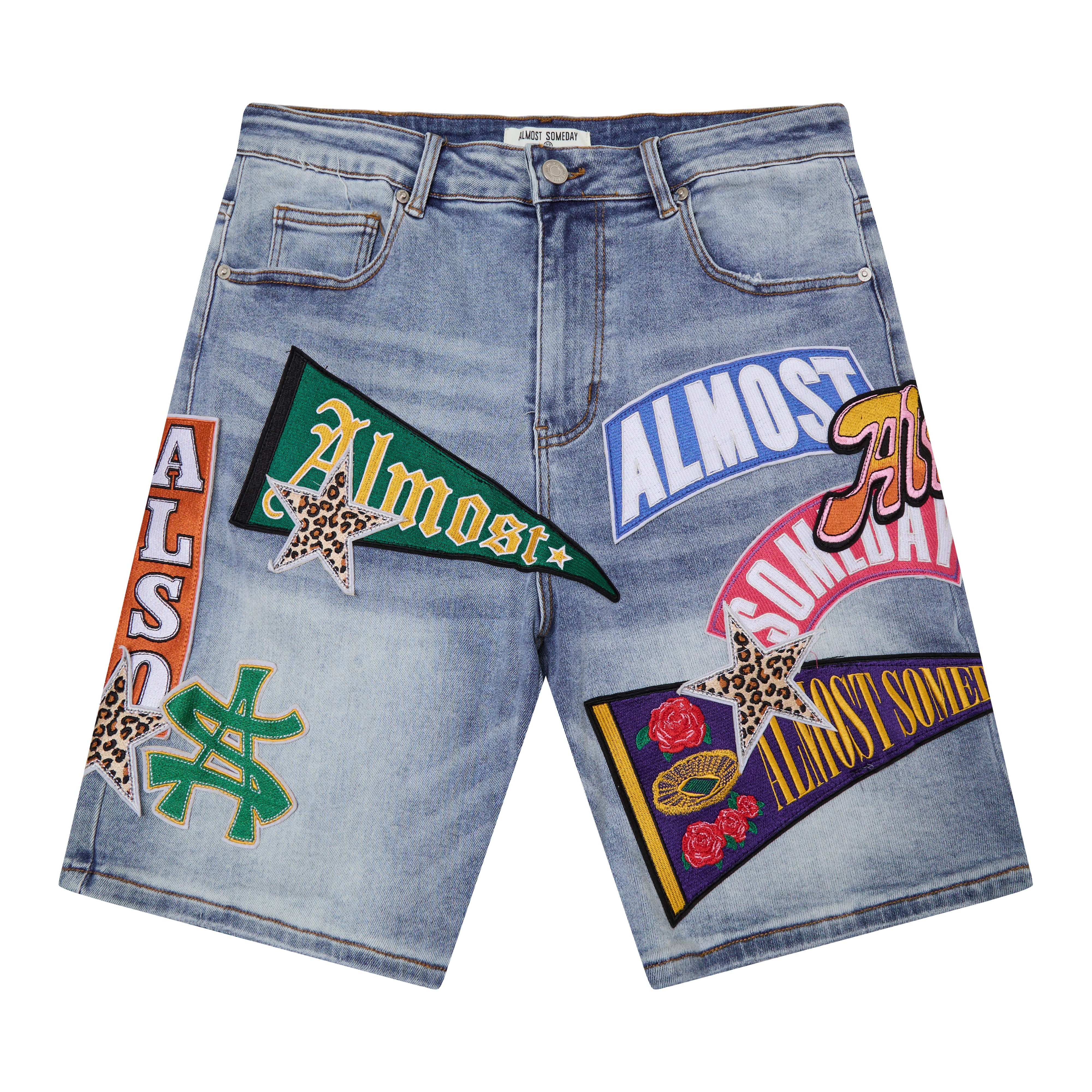 Pennant Denim Jorts - Blue – ALMOST SOMEDAY