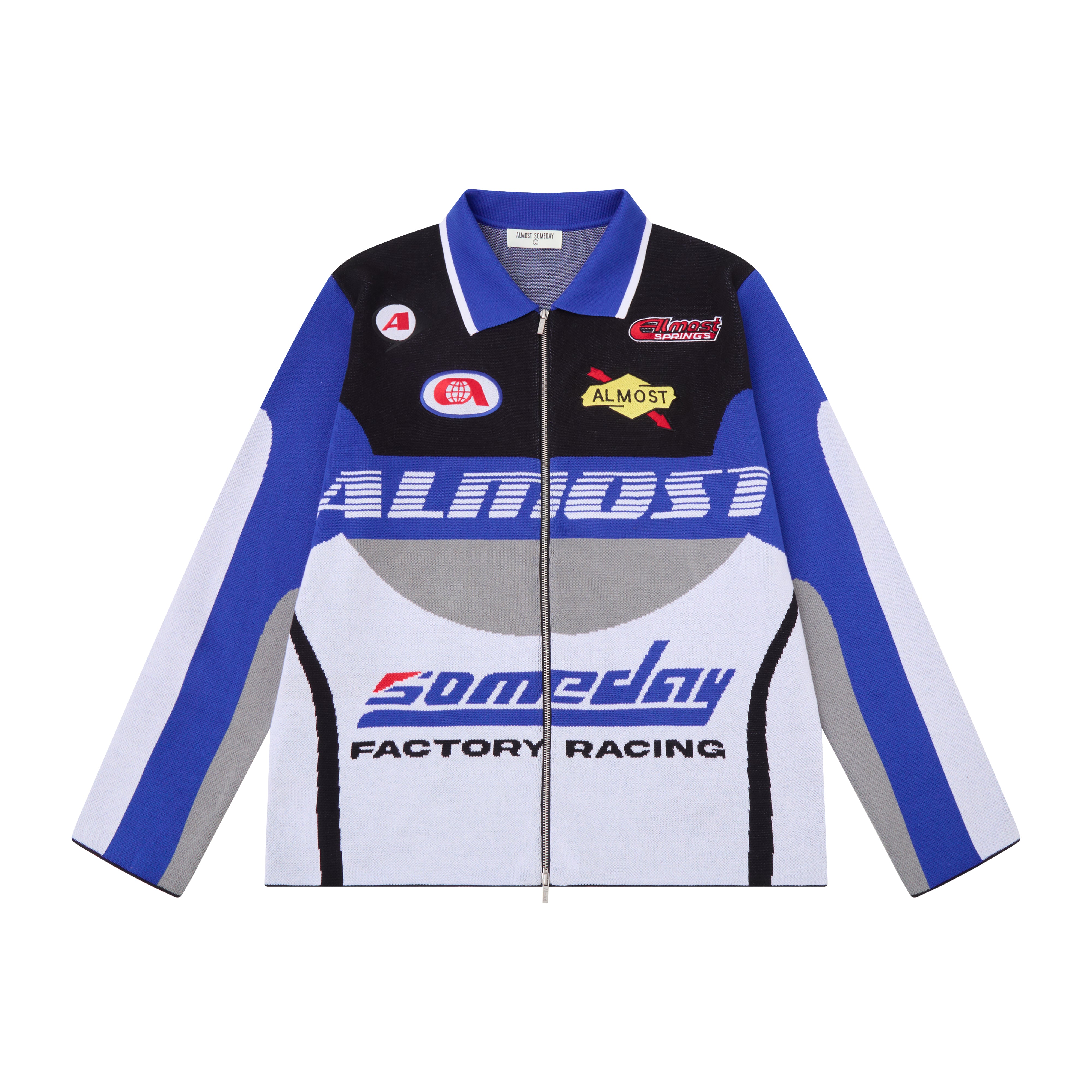 Moto Knit Jacket - Blue – ALMOST SOMEDAY