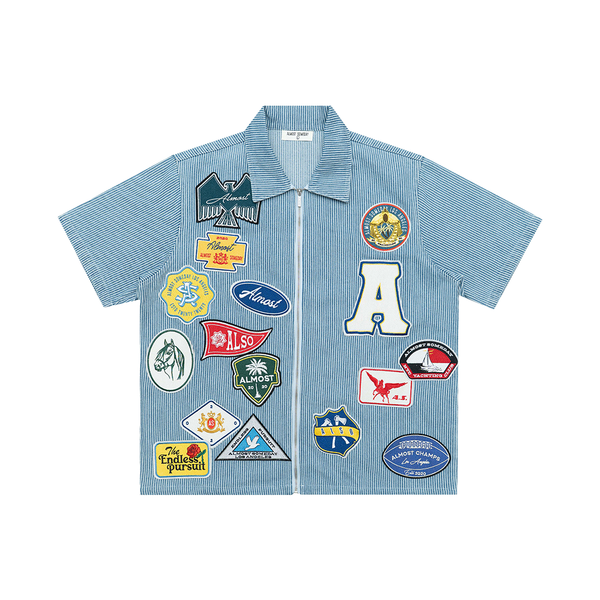Patchwork Shirt (Light Blue) – ALMOST SOMEDAY