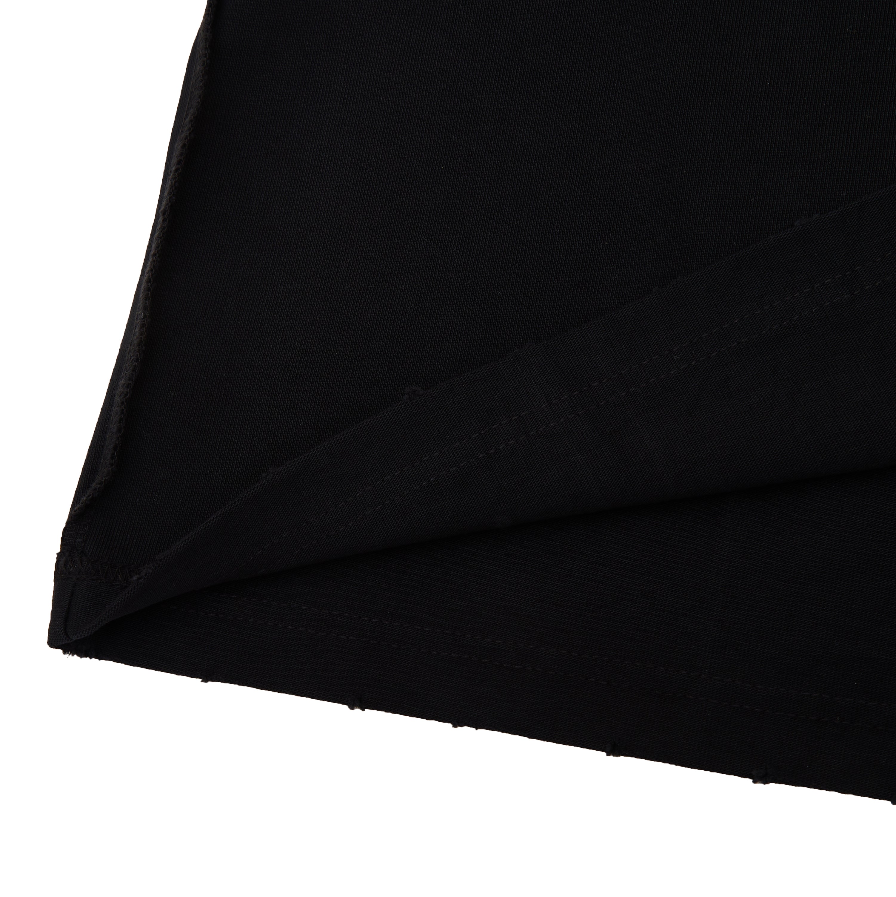 Close-up of a black fabric texture on a white background