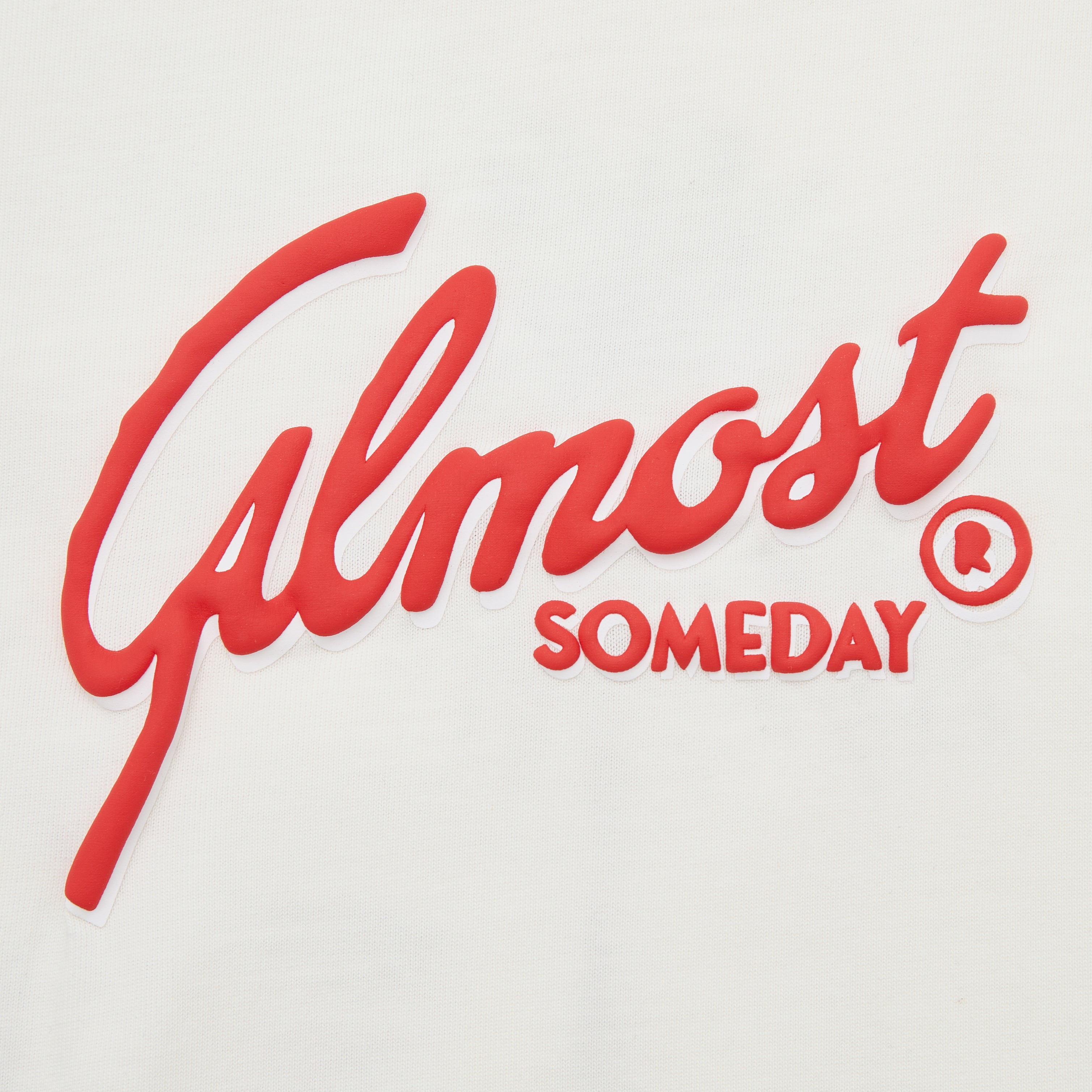 Red 'Almost Someday' logo on a white background