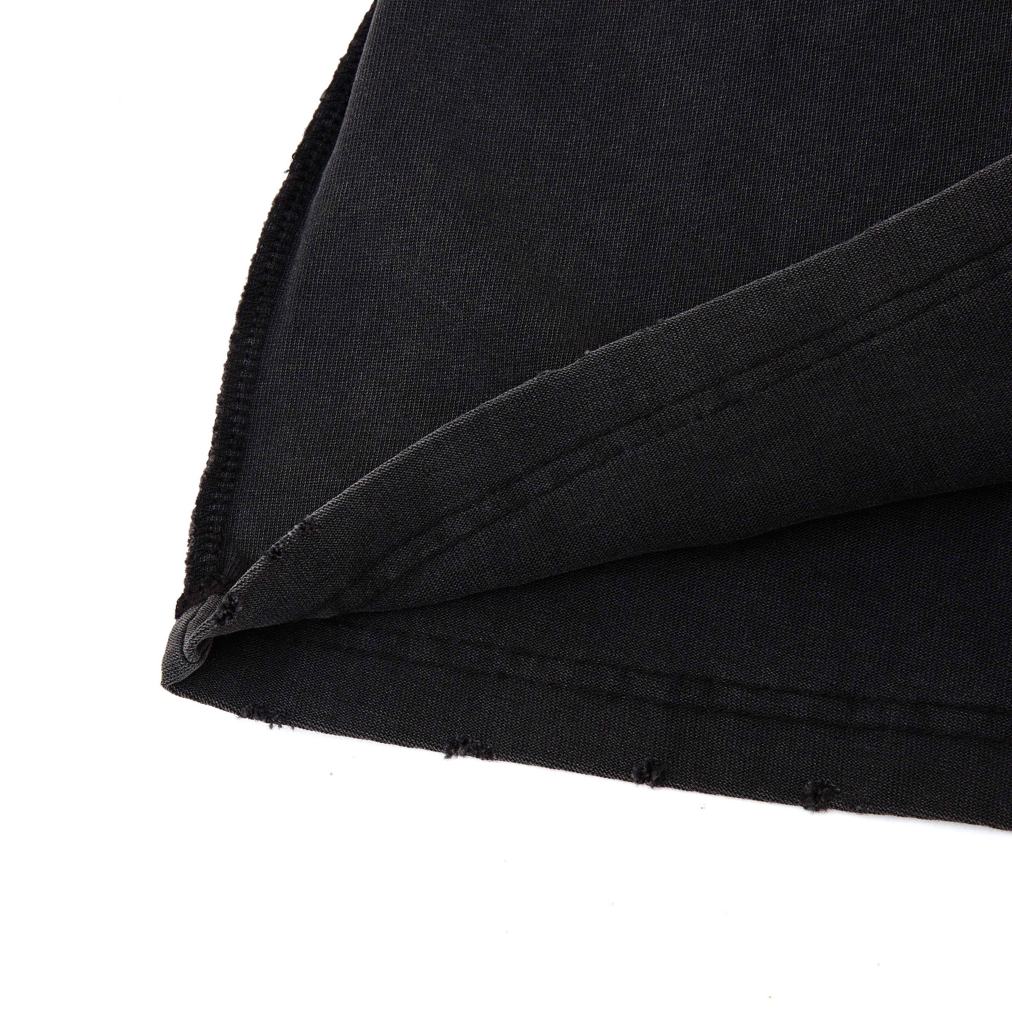 Close-up of black fabric with a white background