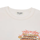 cream t-shirt with 'Almost Someday' graphic design on a white background