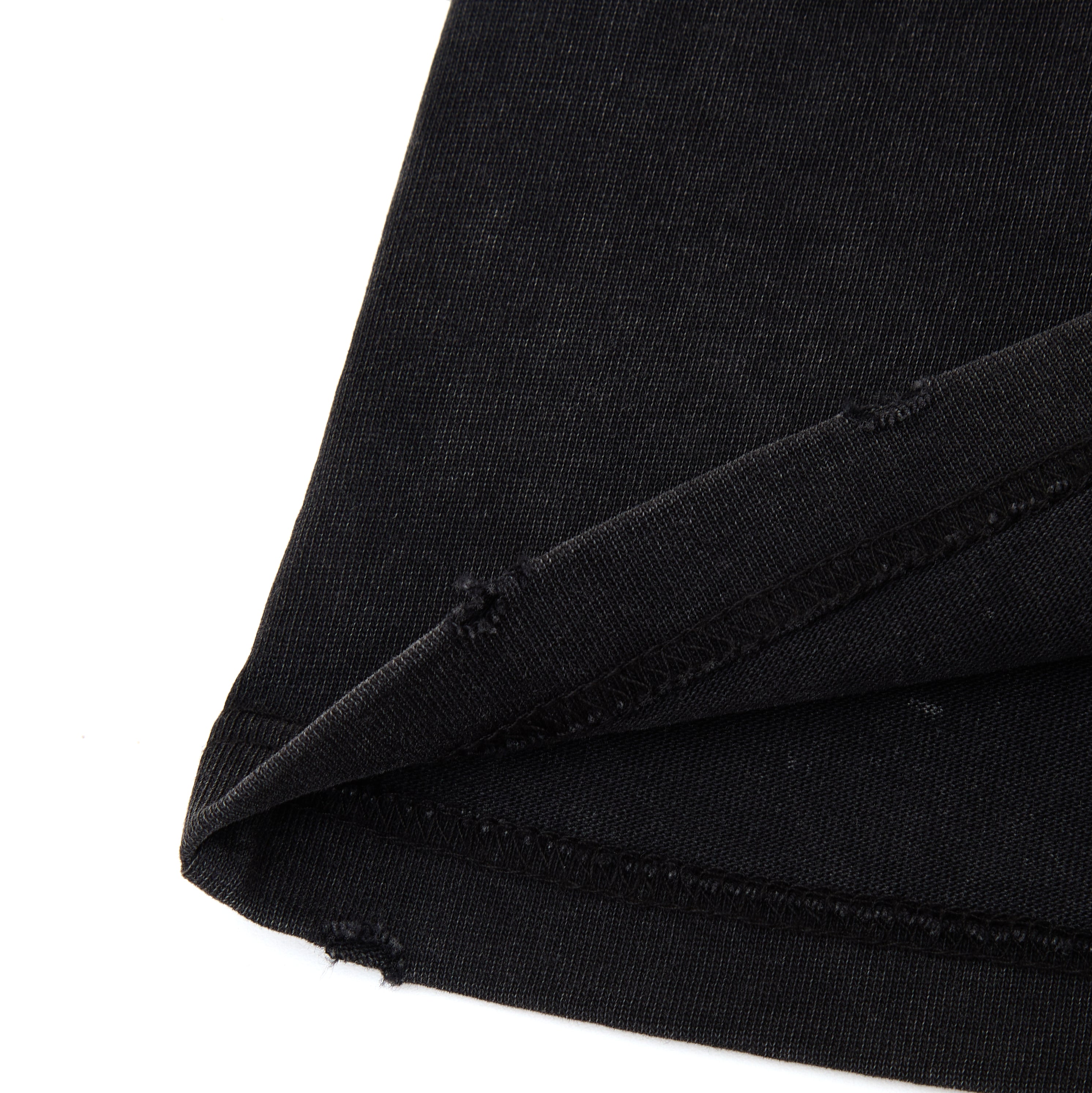 Close-up of black fabric with a white background