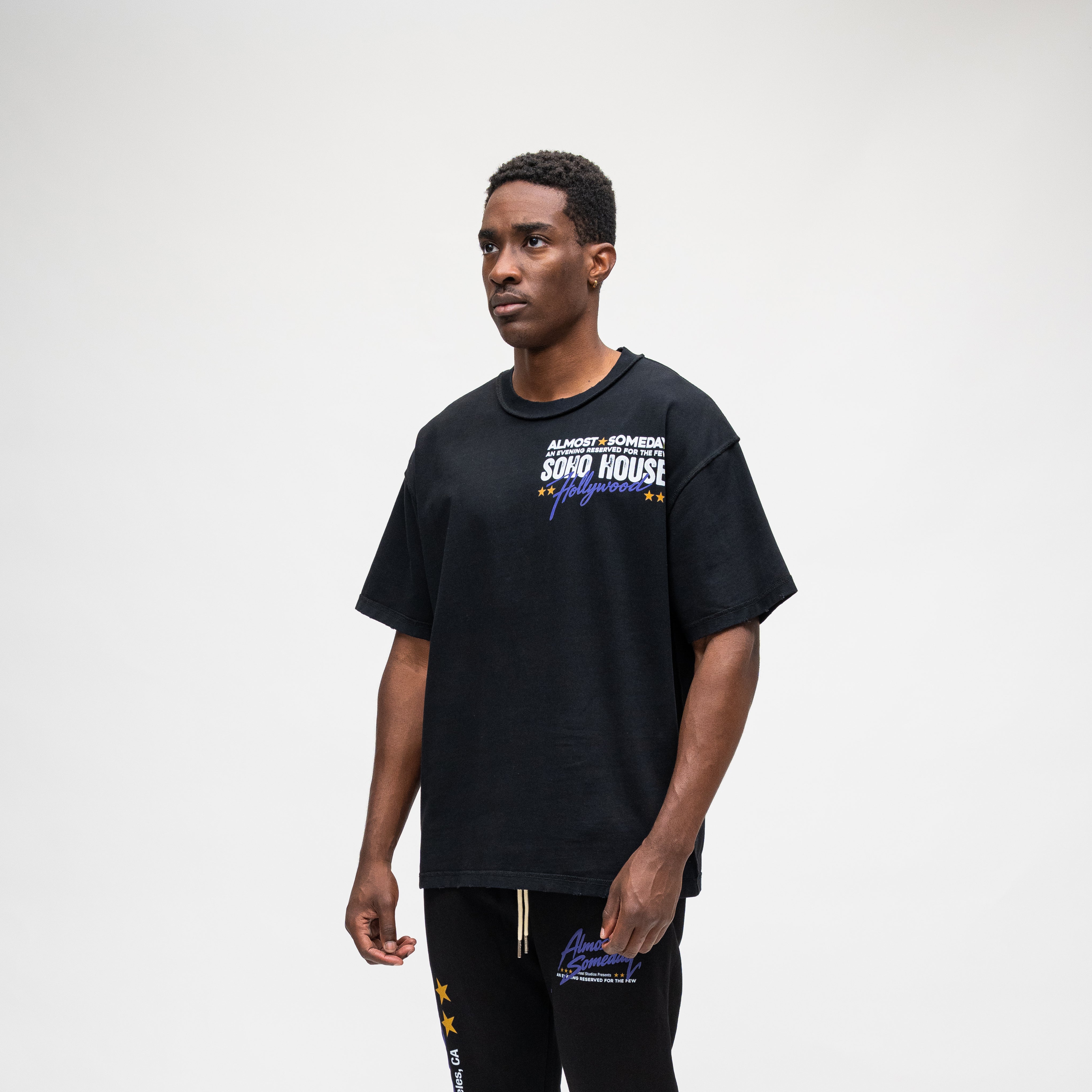 ALMOST SOMEDAY Soho Tee in Black, detail view