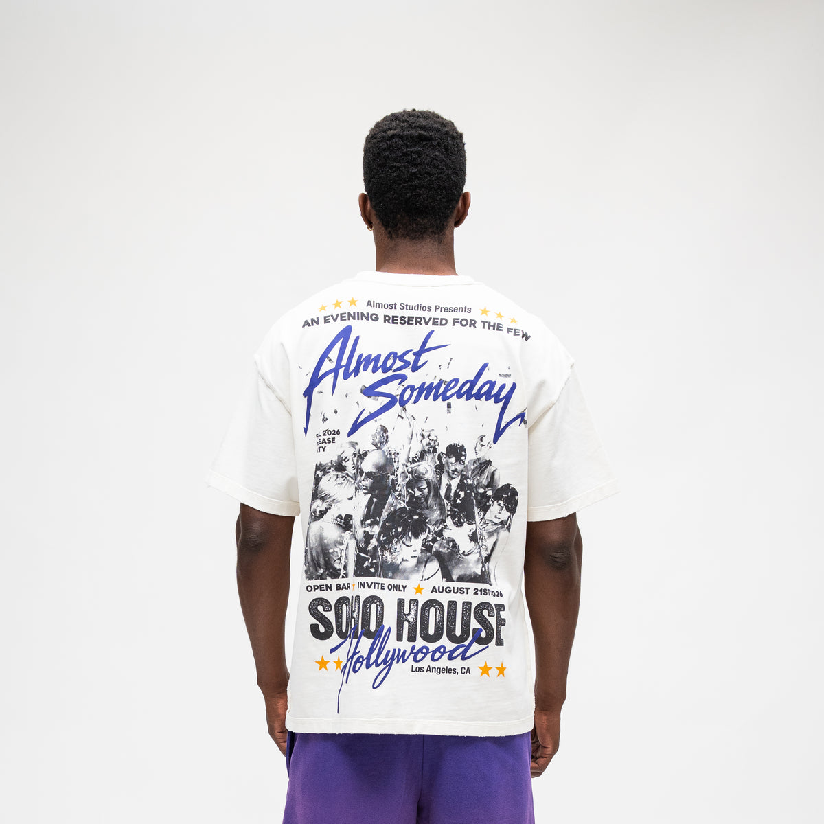 ALMOST SOMEDAY Soho Tee in Cream, detail view