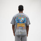 ALMOST SOMEDAY World Tee in Heavy Vintage Grey, back view