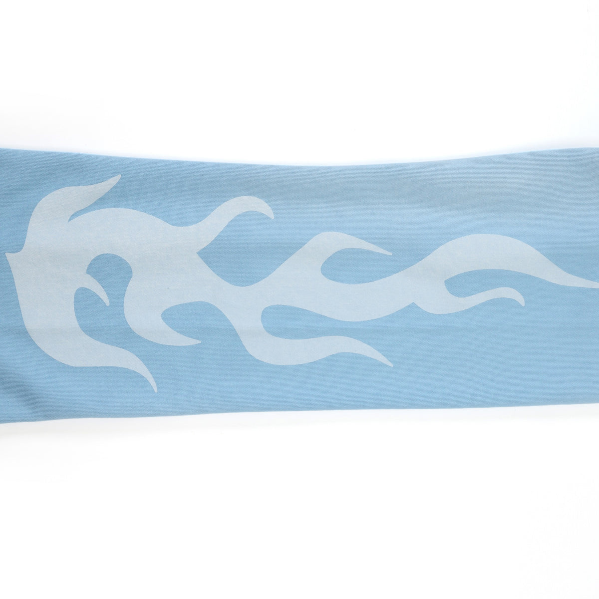 Members Flare Sweatpants – Light Blue – Leg detail showing white flame graphic