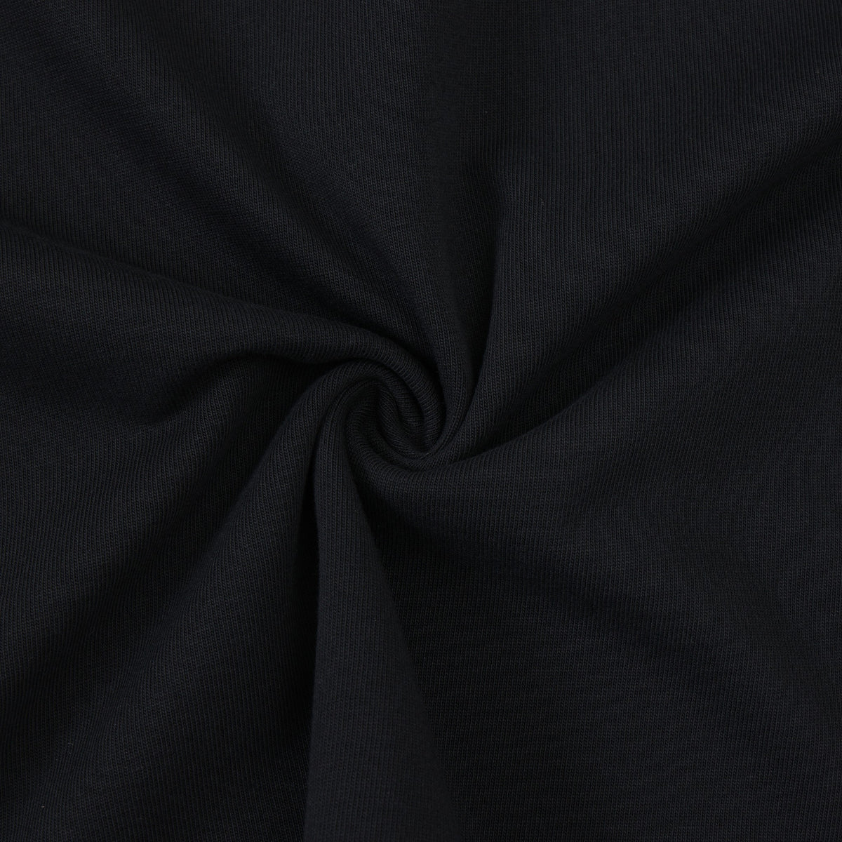 Members Tee – Black – Close-up of black fabric twisted to show texture