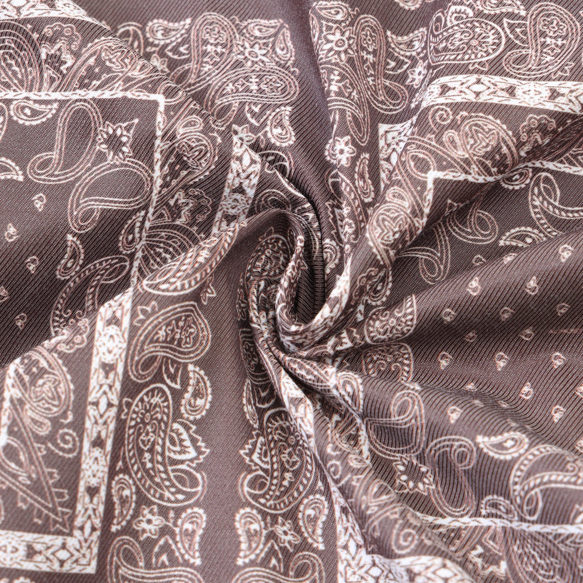 Saint Cropped Wool Jacket – Brown – Close-up of paisley-patterned interior lining