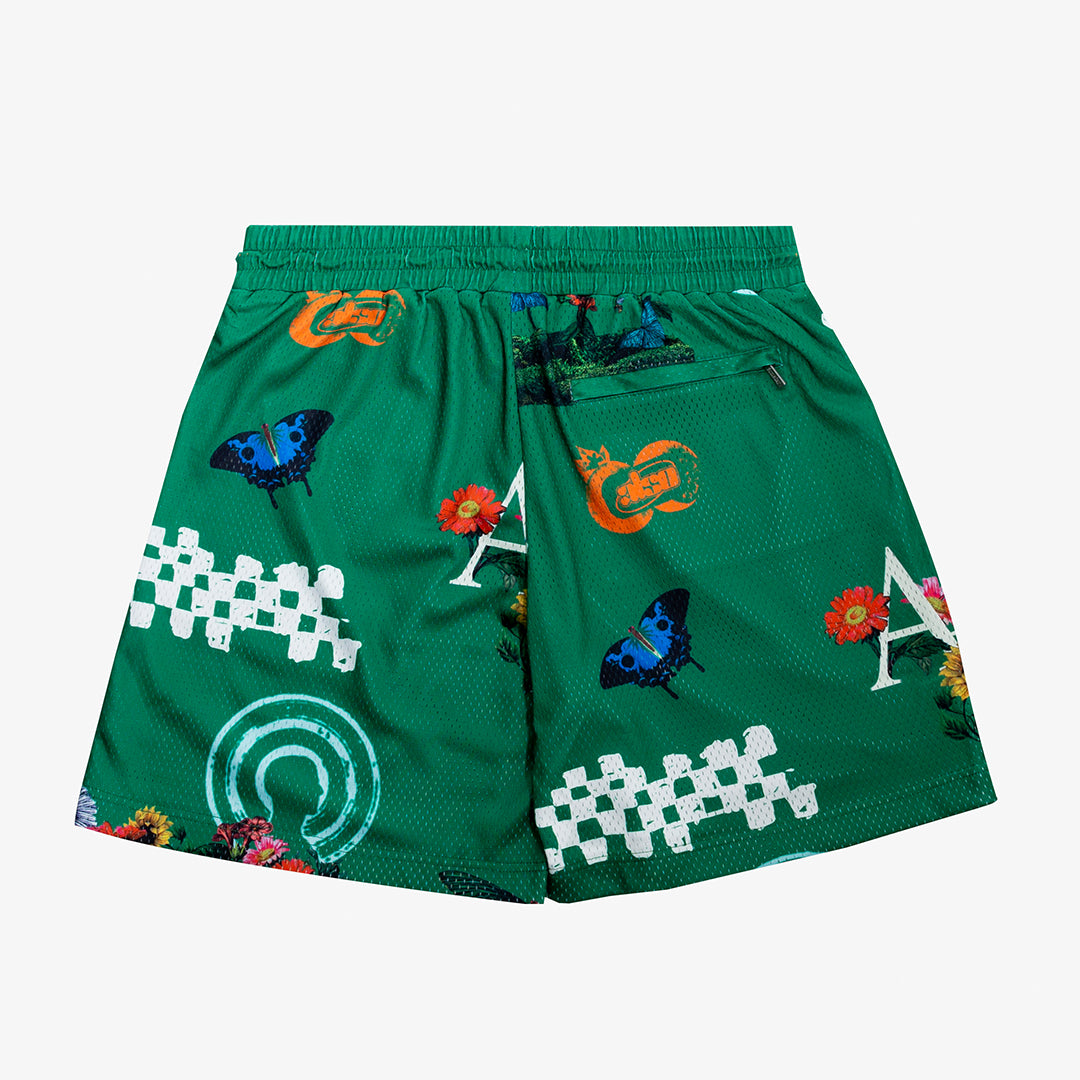 Bloom Mesh Shorts (Green)