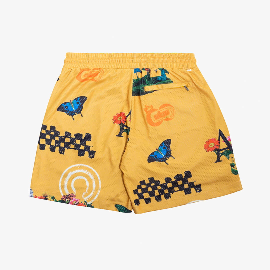 Bloom Mesh Shorts (Yellow)