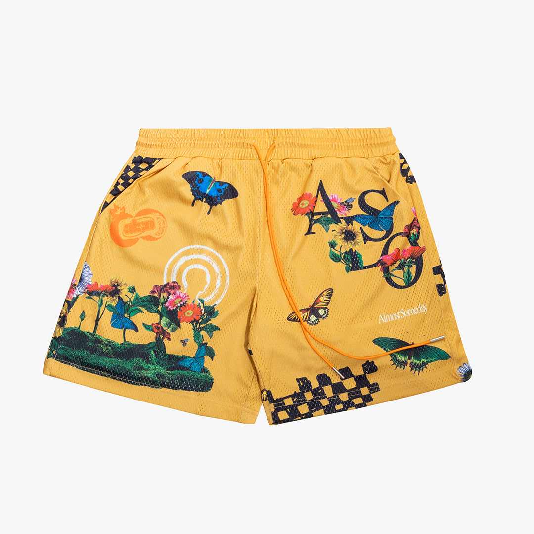 Bloom Mesh Shorts (Yellow)