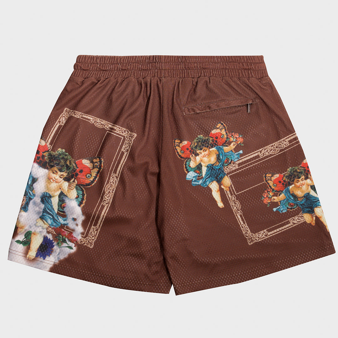 Venetian Mesh Shorts (Brown)