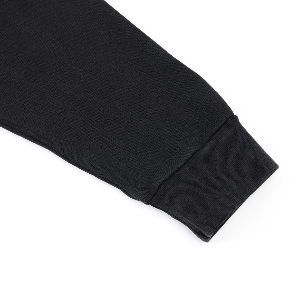 Smoke Crewneck – Black – Close-up of long sleeve and ribbed cuff