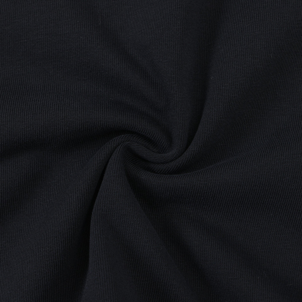 Smoke Tee – Black – Close-up of gathered black fabric showing knit texture