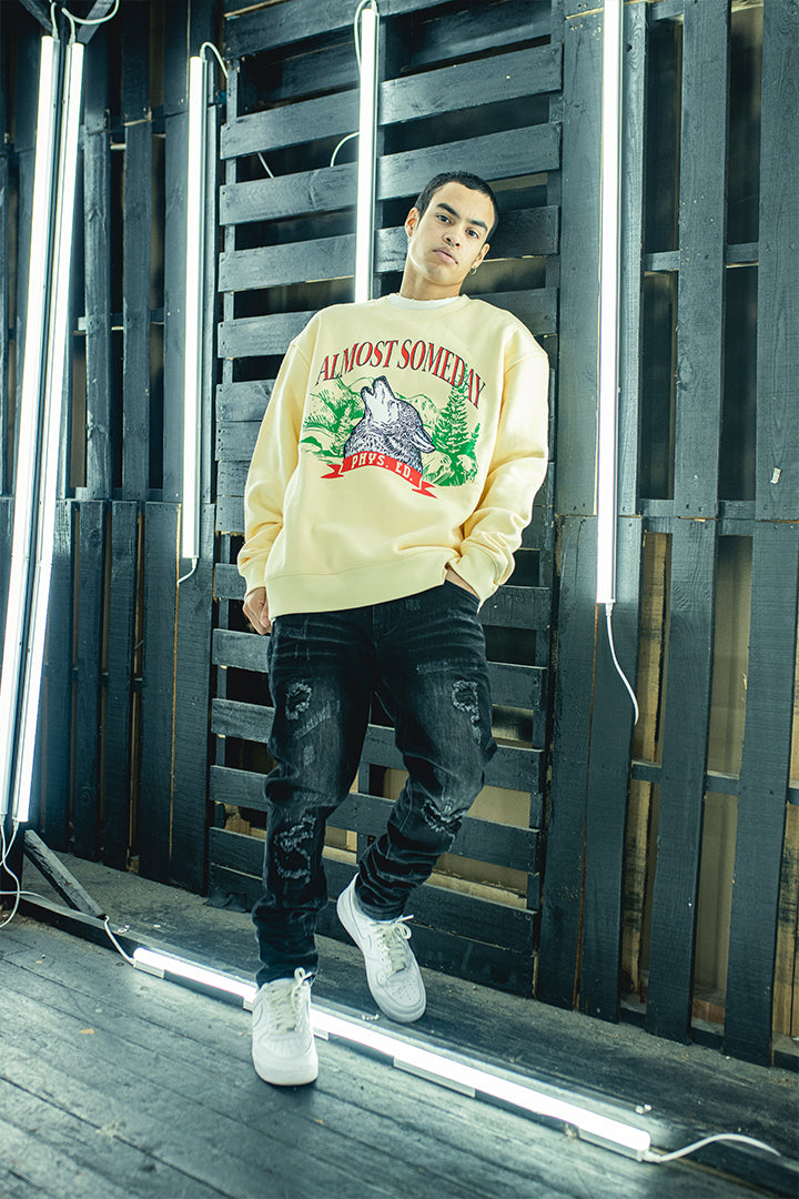Phys Ed Crewneck (Cream) - ALMOST SOMEDAY