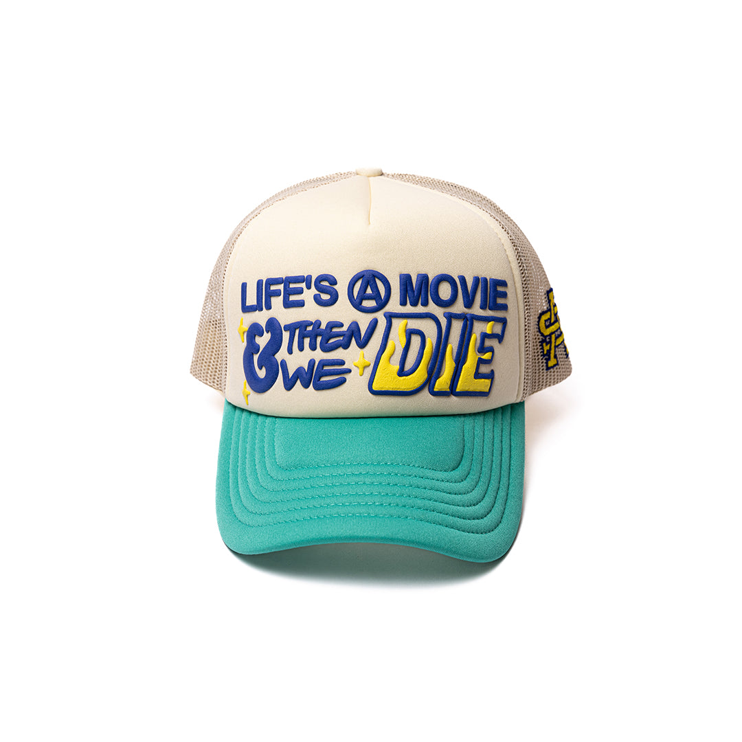 Life's A Movie Trucker (Cream/Teal)