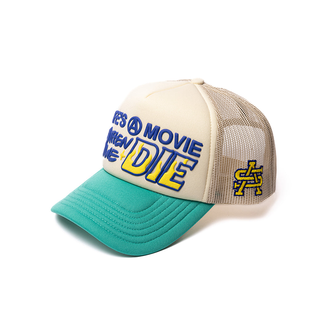 Life's A Movie Trucker (Cream/Teal)
