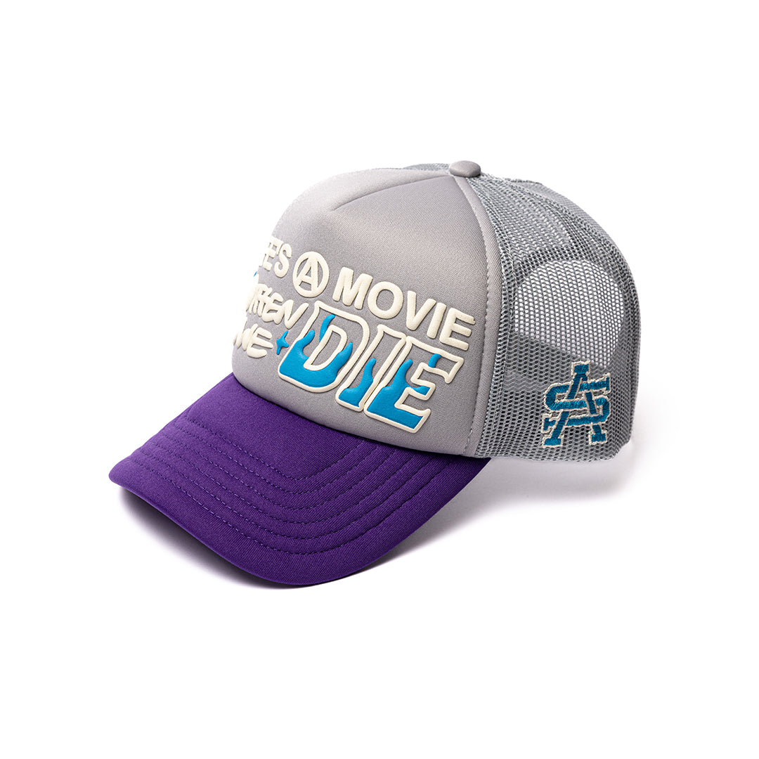 Life's A Movie Trucker (Grey/Purple)