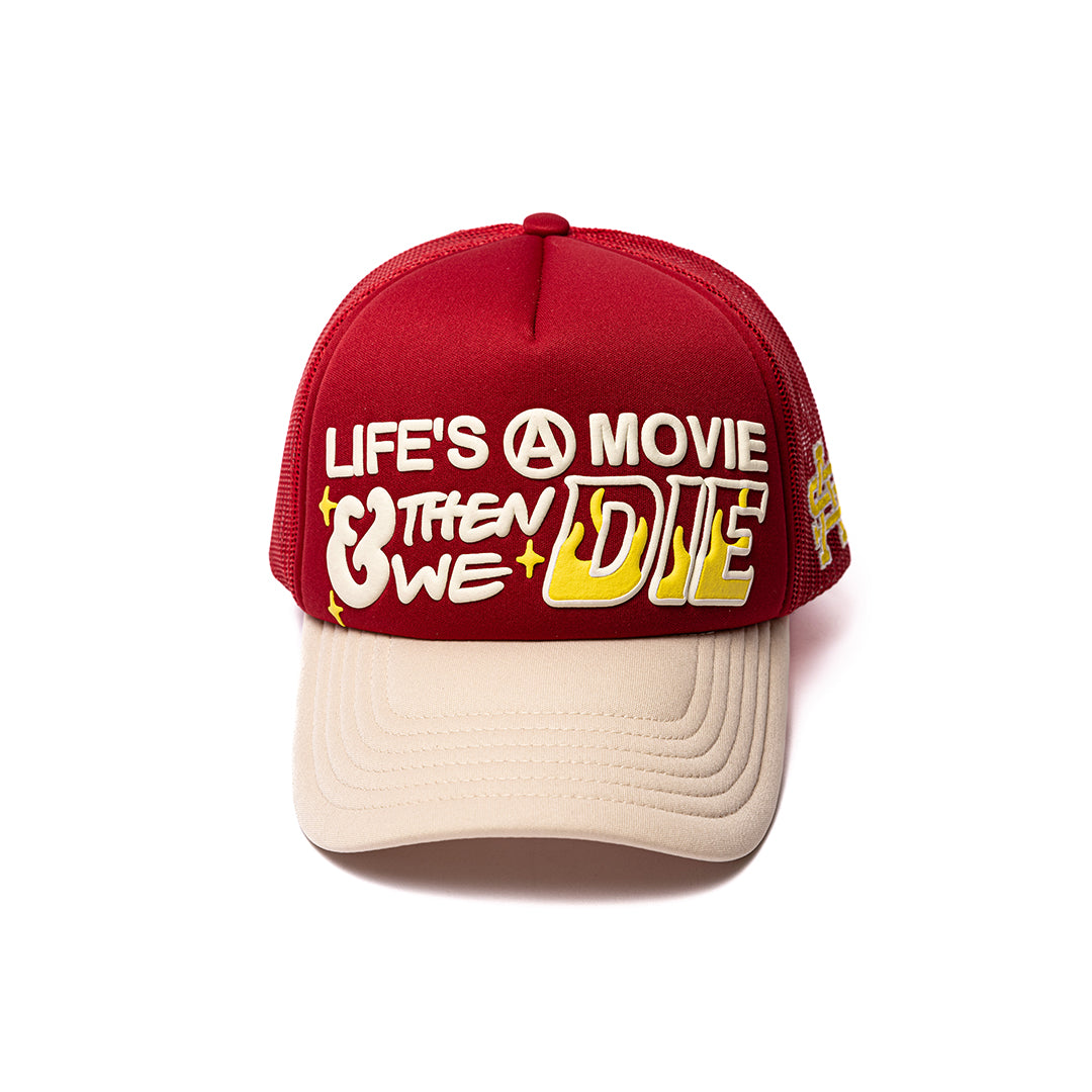 Life's A Movie Trucker (Red/Cream)
